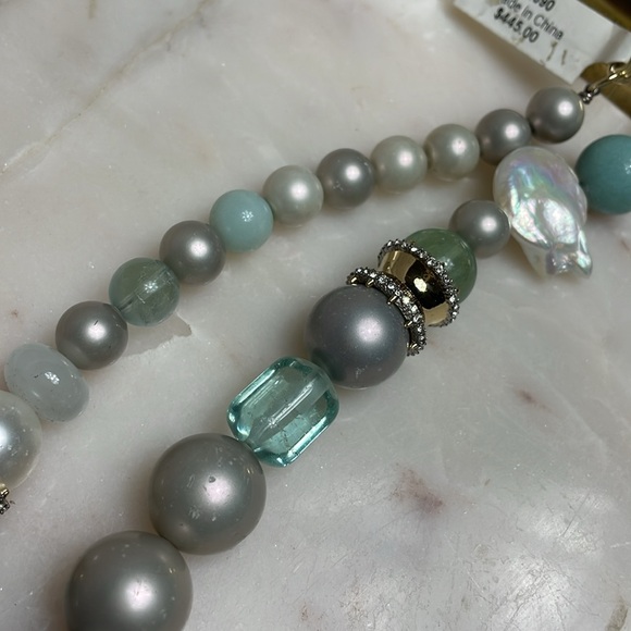 🩵HP 🐳 RARE! ALEXIS BITTAR LARGE BAUBLE NECKLACE Freshwater Pearl Statement Piece - Picture 8 of 11